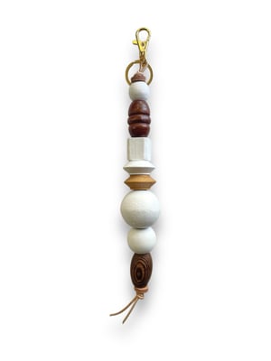Image of BRANCUSI BAG CHARM / KEYCHAIN : WHITE & WOOD #2