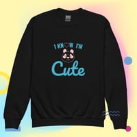 Image 1 of Yeah, I'm Cute Youth Crewneck Sweatshirt