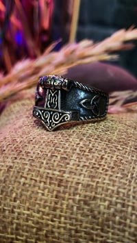 Image 10 of 👑The Armored Kingdom Thor’s Hammer Godforge Ring-Scratch Resistant-Exclusive-Rust Proof-Viking