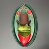 Mini Sculpture: Green Cowboy Frog