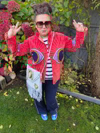 Image 1 of Wanderlust - Velvet evil eye protection jacket - Coral 6- 14 uk