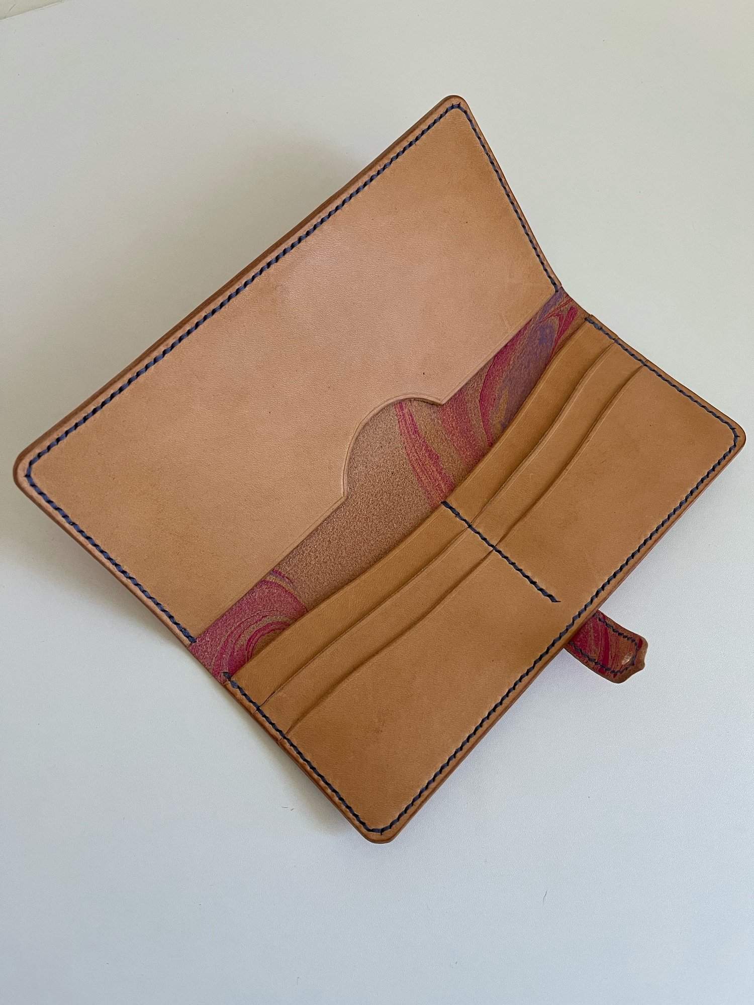 Image of Pink/Gold Marbled Long Wallet