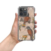 Image 1 of Antique Illustration Robins and Flowers Colorful Sepia Clear Case for iPhone®