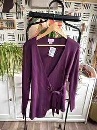 Image 1 of NWT purple tie sweater 