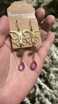 Image 3 of Lilac Butterfly Sun Earrings 🦋💜✨🌞