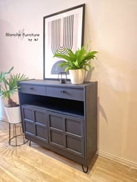Image 3 of Slim Sideboard / Narrow Hallway Console by Nathan in Midnight Blue with black knobs. 