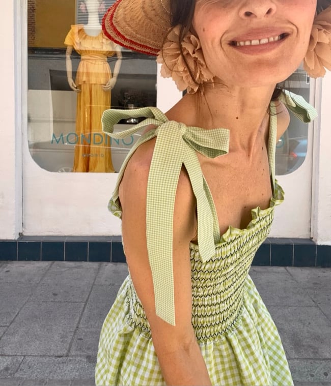 LIME VICHY SEERSUCKER LELÉ DRESS