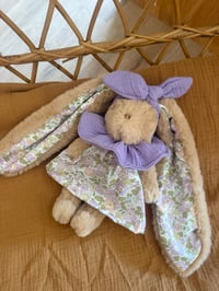 Image 1 of EN STOCK : DOUDOU ET SA TENUE LIBERTY MAUVE