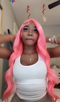 Image 2 of 13x4 hd lace 30 inch pink wig 180% density 