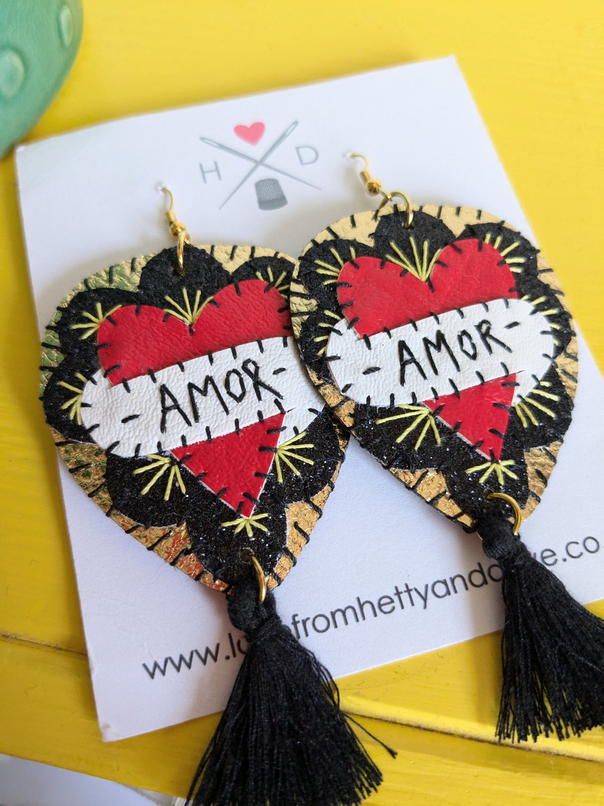 Image of Amor Mexican Heart Earrings