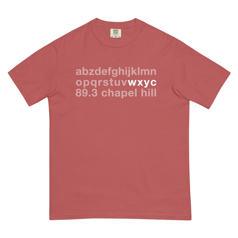 Image of WXYC Alphabet Shirt - Crimson