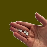 Image 4 of #4 Small Dimple Pebble Studs ( Silver and Gold)