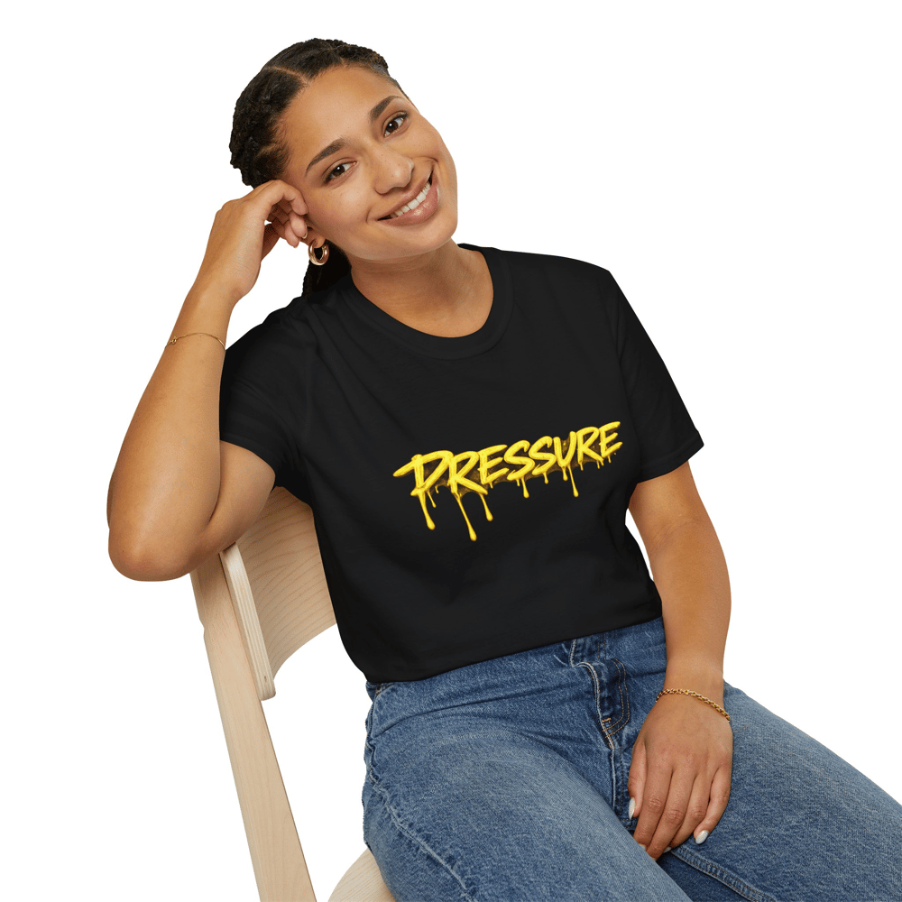 Image of Unisex Pressure Makes Diamonds T-Shirt — Drip Gold Graphic Tee
