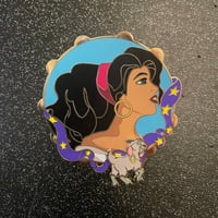 Image 1 of Esmeralda Tambourine Profile Enamel Pin on Pin