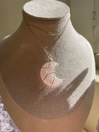 Image 4 of Rose Quartz Silver  Moon Necklace