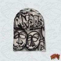 Image 3 of [MNGO.S] All overprint Knit Beanie - BLACK