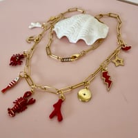 Image 4 of Ocean Theme 2 - Gold Paperclip Charm Necklace