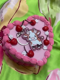 Image 1 of kawaii cow keychain 