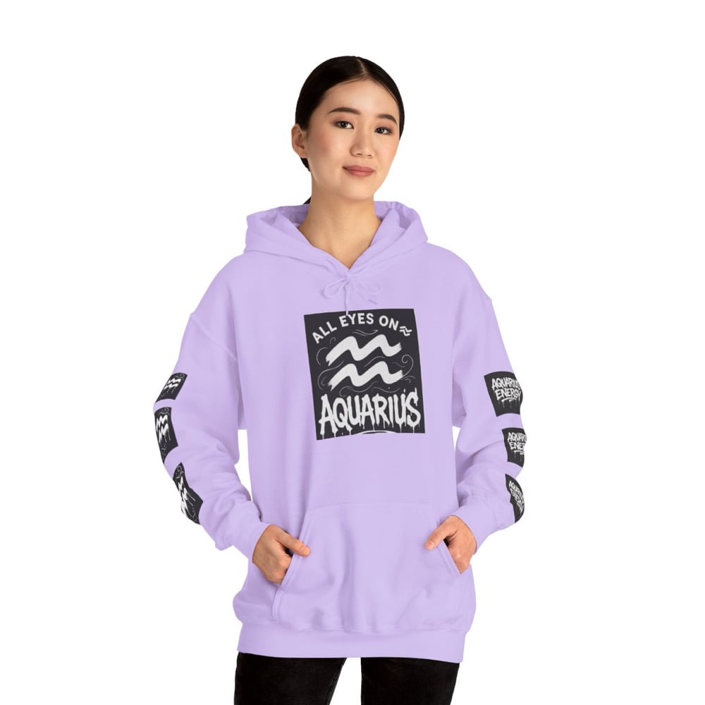 Image of Unisex Aquarius Zodiac Hoodie — All Eyes On Aquarius Graphic Sweatshirt