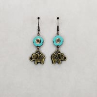 Image 4 of Czech Glass Elephant Earrings