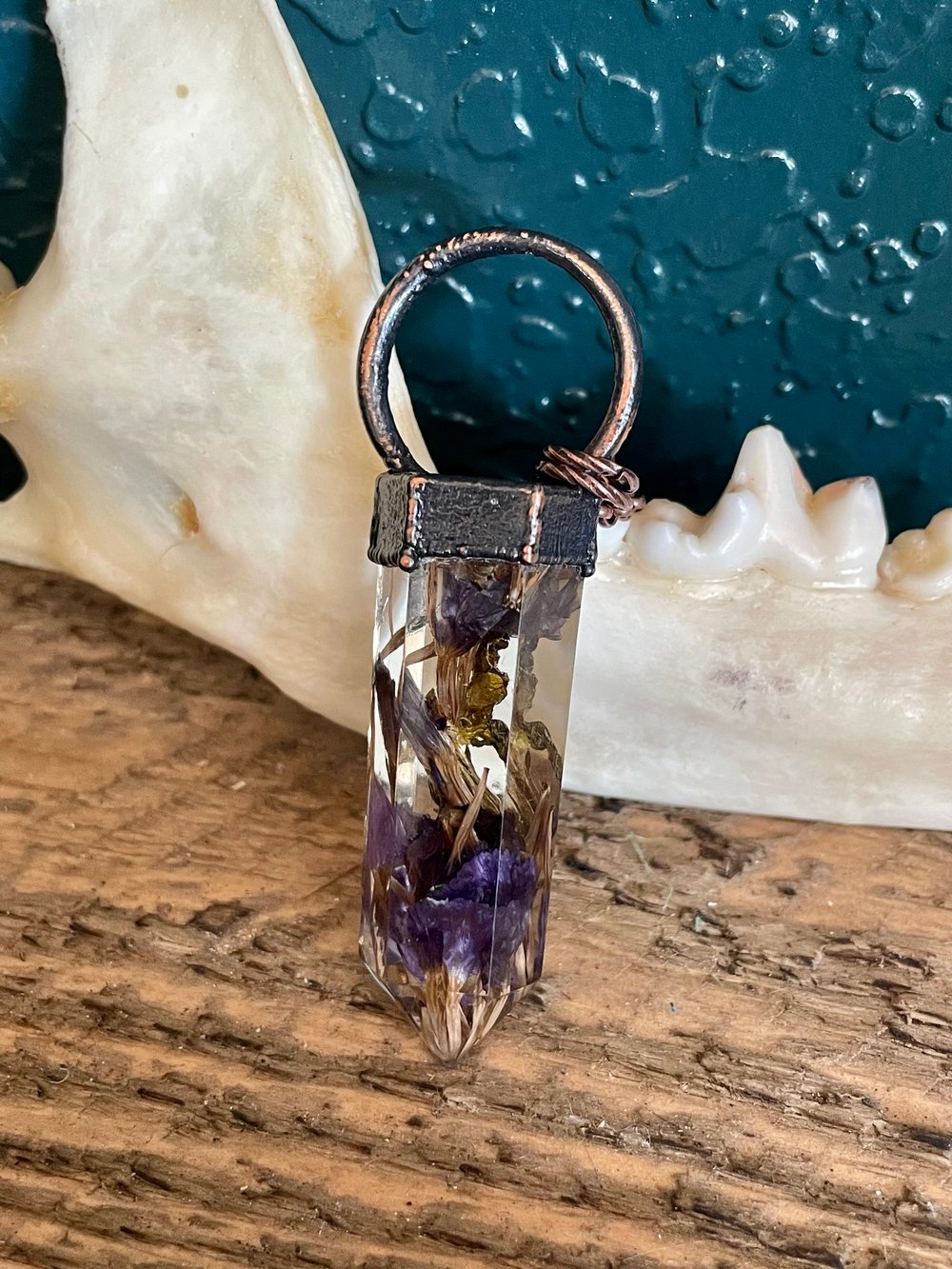 Crystal Purple Statice Pendant