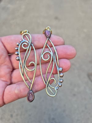 Tourmaline and brass earrings  copy