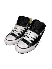Image 2 of BLACK LEATHER SHIELD LOW TOP CHUCKS