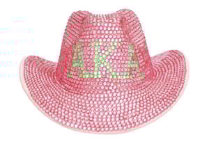 Image of Glam Goddess Pink & Green Rhinestone Fedora Hat