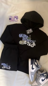 Image 2 of GRIND,INVEST, STACK 3.0-BLACK TRACKSUIT