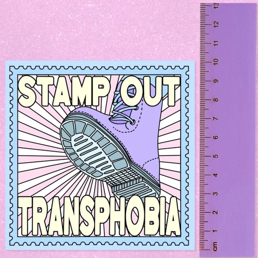Image of Stamp Out Transphobia Large Vinyl Sticker