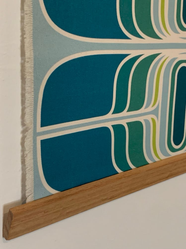 Image of ‘Teleport’ small teal Vintage Groove wall hanging
