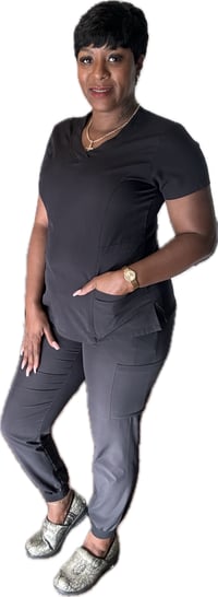 Image 6 of Black Jogger Scrub Set 