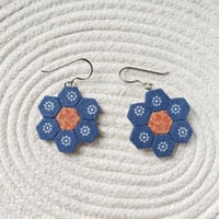 Blue and Orange Earrings