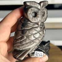 Image 3 of Silver Sheen Obsidian Owl