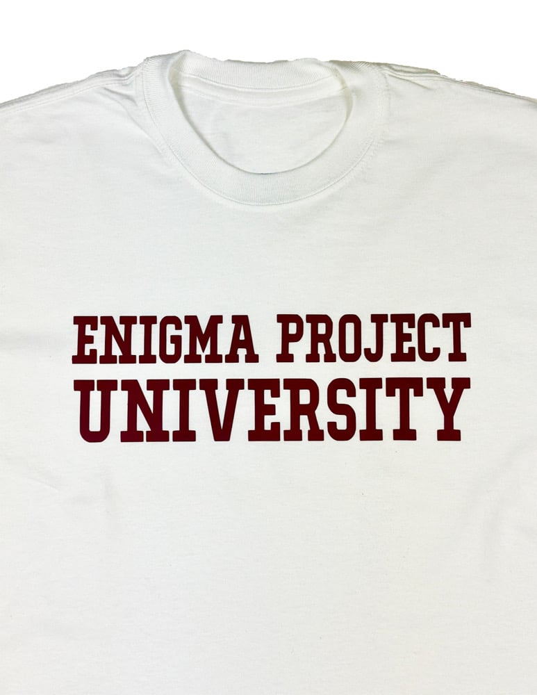 Image of Enigma Project University Font Shirt.
