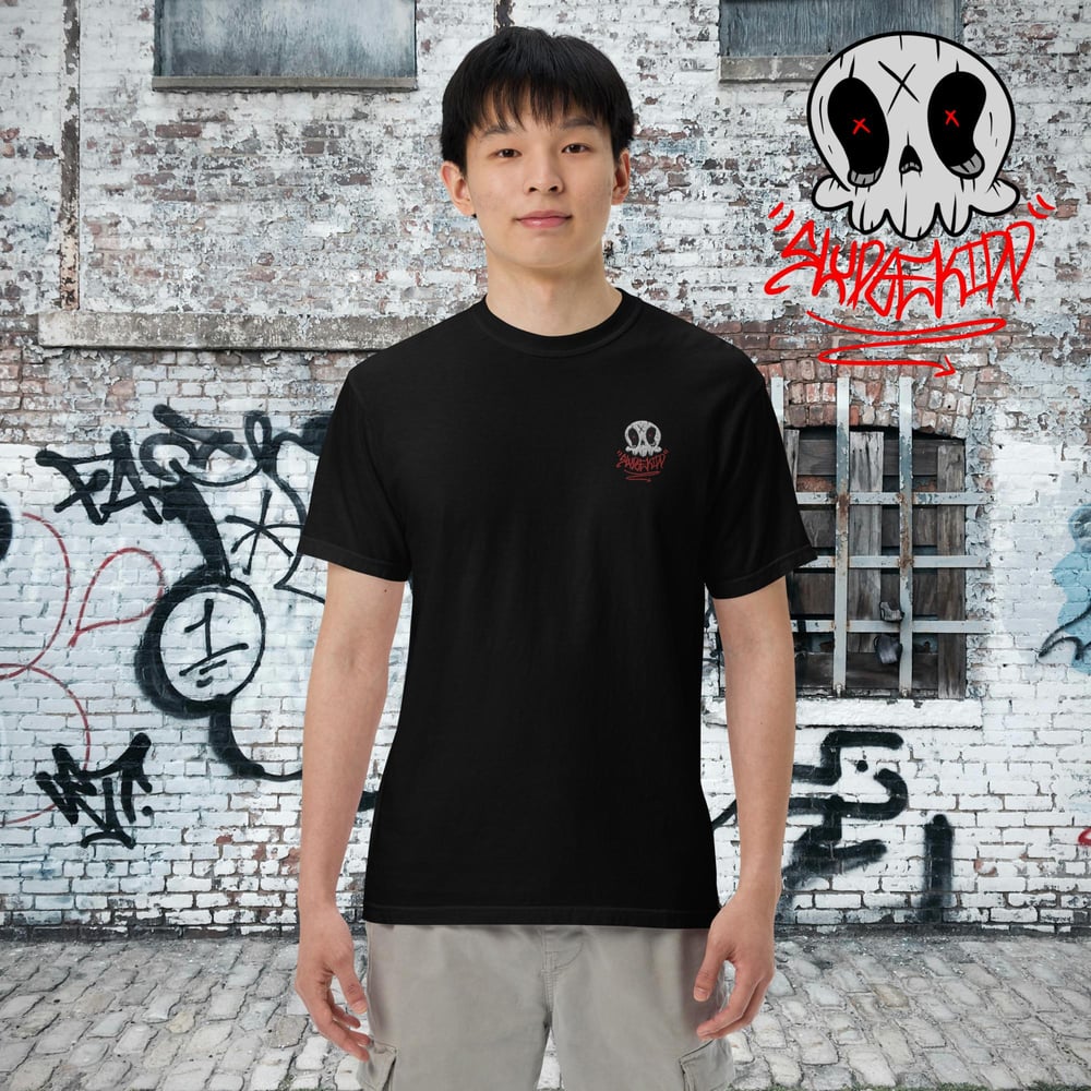 Skully embroidered Tee. (Comfort colors heavy duty shirt)