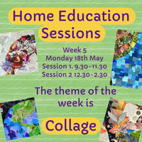 Home Ed Session Week 5 - Collage. Monday 18th May. Cabbage Rose, Leek.
