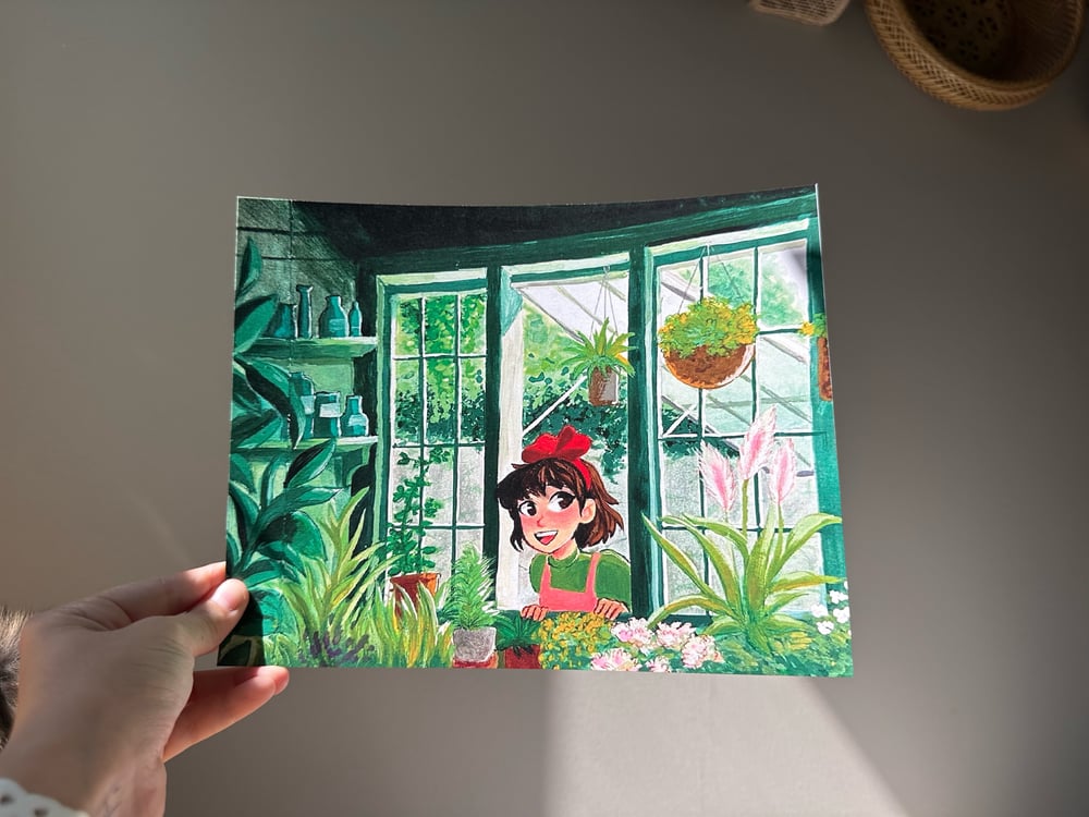 Image of Kiki In Greenhouse 8 x 10” Art Print 