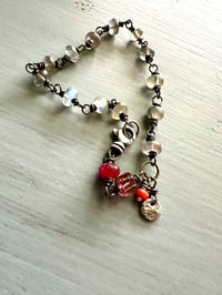 Image 4 of labradorite tourmaline and ruby charm bracelet