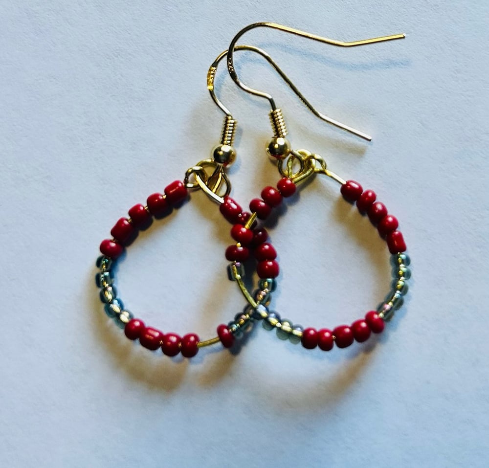 Image of Burgundy hoops 