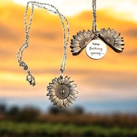 keep fucking going sunflower necklace
