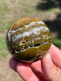 Image 2 of Ocean Jasper Laced With Druzy Quartz Sphere #2833