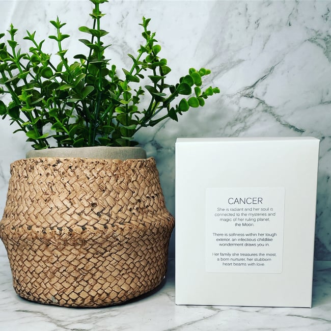 Zodiac Crystal Infused Candle 450g - CANCER  **ONLY 10 AVAILABLE**