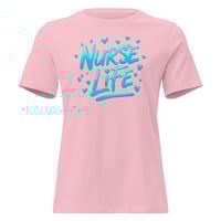 Image 5 of Nurse Life Shirt – Blue Graphic Nurse T-Shirt Script Women’s Tee