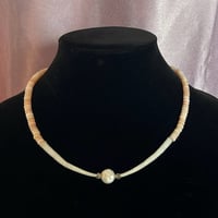 Image 1 of Dentalium, Pearl, & Pink Opal Choker