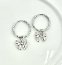 Image 4 of "Petite" Bow Huggie Earrings
