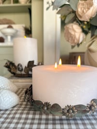 Image 1 of Antique Floral Candle Plates ( 2 sizes )