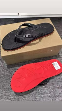 Image 2 of Red bottom flip flops 