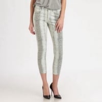 Image 1 of JOE’S JEANS light green snake print crop skinny jeans