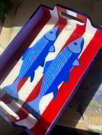 Image 2 of Hand Painted Resin Tray with Handles